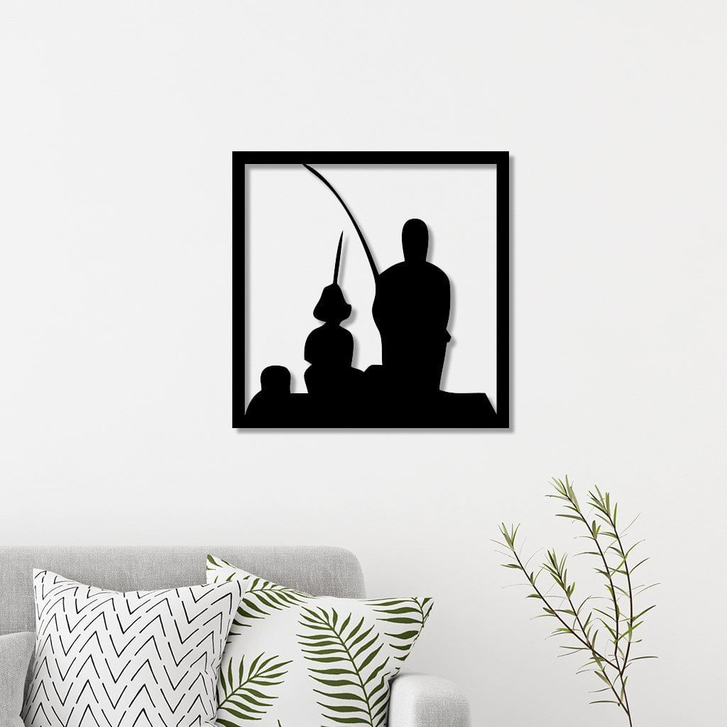 Quadro Vazado Em Mdf Pescaria 1 Com Moldura