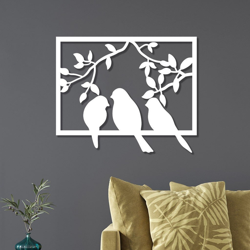 Quadro Individual Vazado Em Mdf Pássaros Costa