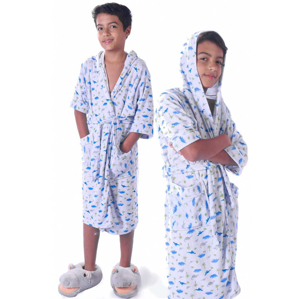 Roupão Infantil Malha Felpudo Com Bolsos E Capuz