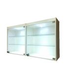 2 Vitrines Suspensas Expositor Led Porta Vidro Temperado