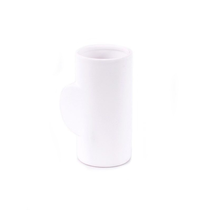 Vaso Cerâmica Branco 17x10 - Branco 17x10 Cm