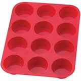 Forma De Silicone Cupcake 12 Cavidades Vermelho Ke Home