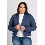 Blazer Feminino Plus Size Moleton Canelado Aberto - Cereja Rosa