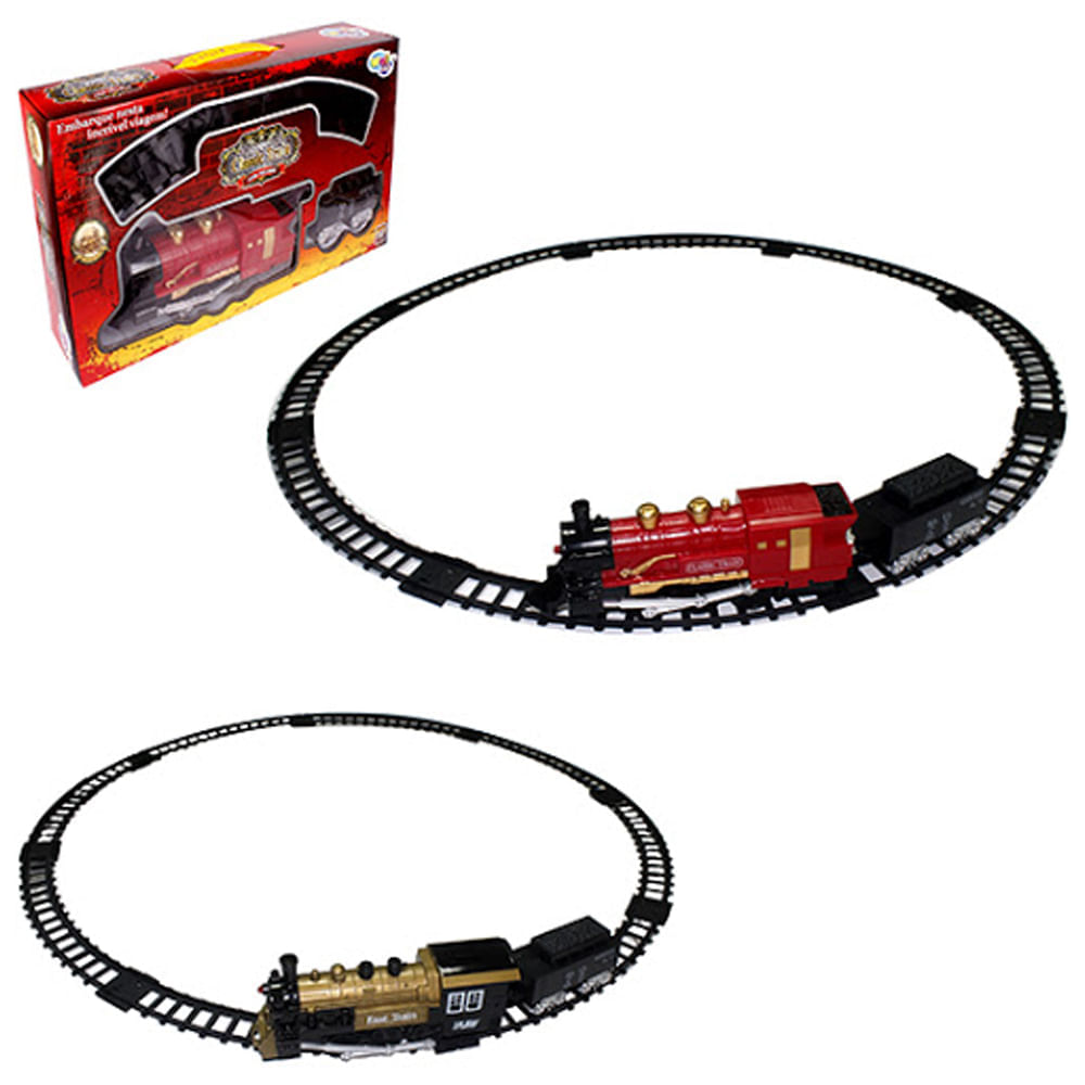 Ferrorama Trem Brinquedo 27 Peças Som E Luz