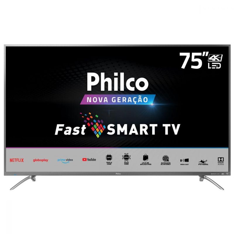 Tv 75" Led Philco 4k - Ultra Hd Smart - Ptv75e30st