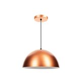 Lustre Pendente Meia Lua Cobre 30cm Lustre Para Sala Quarto