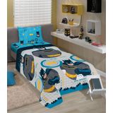 Jogo De Cama Infantil Solteiro 3 Peças Lepper Azul Un