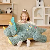 Earthsound Triceratops Gigante Pelúcia Animal Pelúcia Brinquedo, Larg