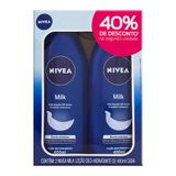 Loção Nivea Milk Para Pele Seca A Extrasseca Com 2 Unidades De 400ml Cada 40% De Desconto Na Segunda Unidade