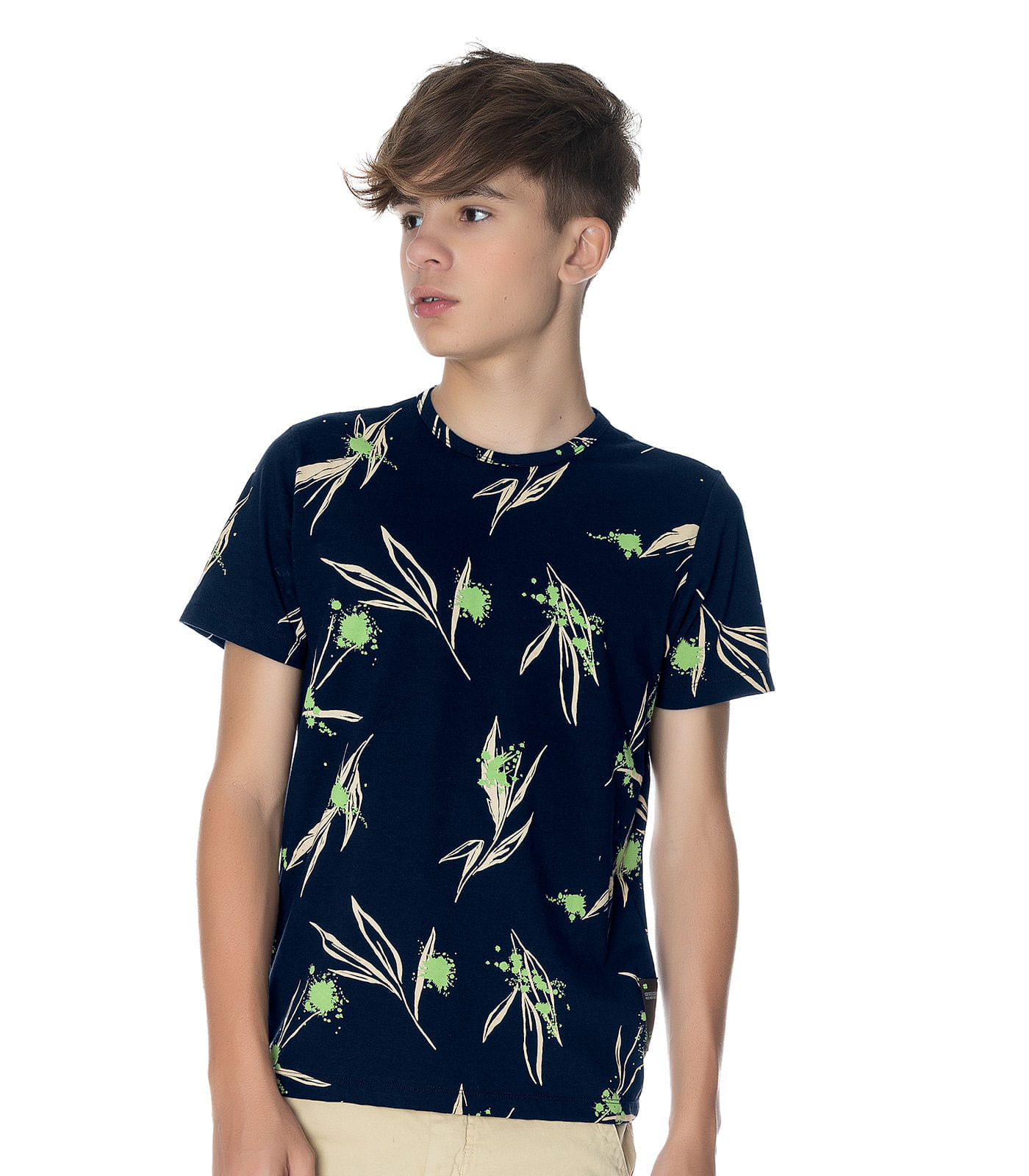 Camiseta Juvenil Masculina Estampada Minty Azul 14