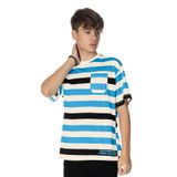 Camiseta Juvenil Masculina Listrada Minty Azul 12