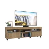 Rack Tv 65&quot; Com Rodízios E 2 Portas Paris Multimóveis V3325 Rustic