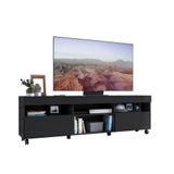 Rack Tv 65&quot; Com Rodízios E 2 Portas Paris Multimóveis V3325 Preto