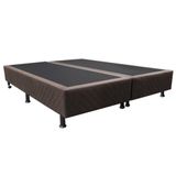 Base Box Para Cama Casal King 192x203cm Bipartido Liz S05 Suede Bordado Marrom - Mpozenato