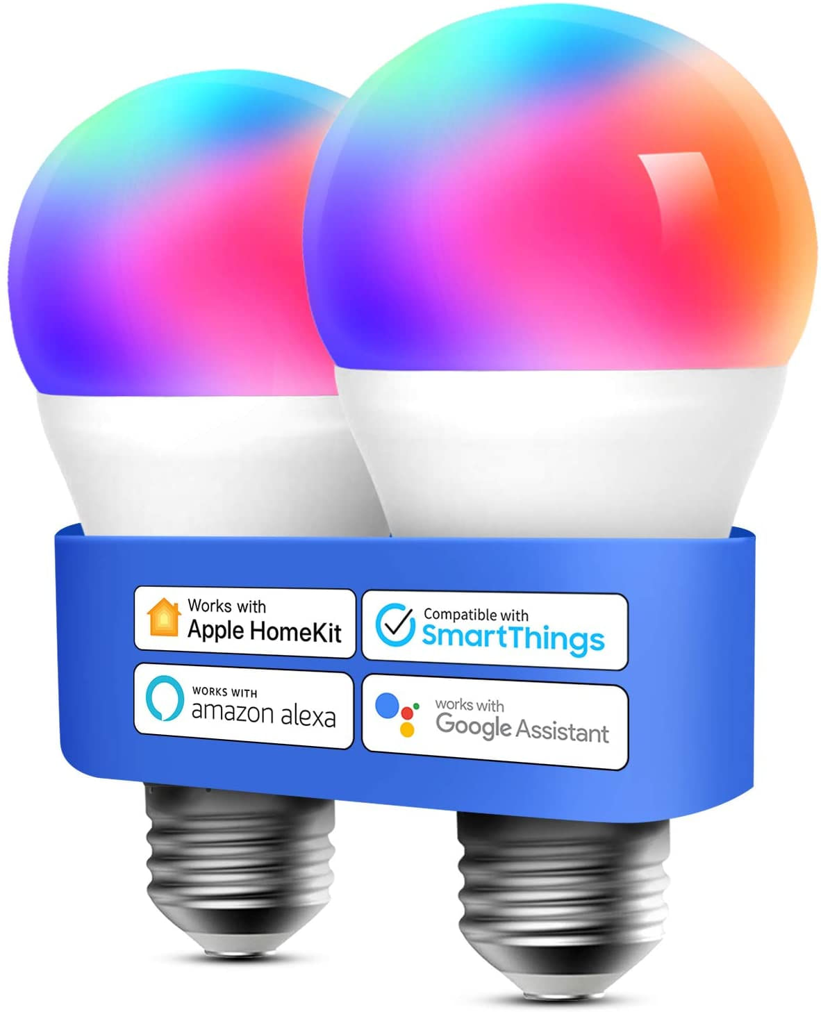 Lâmpada Inteligente, Lâmpadas Led Wifi Inteligentes Compatíveis Com Apple Homekit, Siri, Alexa, Google Assistant E Smartthings, Dimmable E26