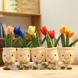 35cm Bonito Tulipa Artificial De Pelúcia Plantas Criativas Brinquedos Envasados