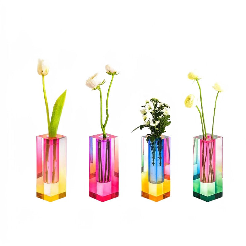 4pcs Vaso Acrílico, Arranjo De Flores De Bolha Hidropônico