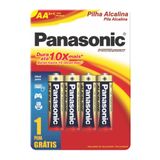 Pilha Panasonic Alcalina Aa Leve 4 Pague 3