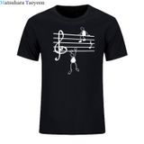 Camiseta Con Estampado Divertido De Notas Musicales, Camiset