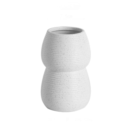 Vaso De Flor Seca De Cerâmica Fosca Branca, Simples