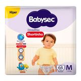 Fralda Shortinho Babysec Premium Tamanho M Com 64 Fraldas Descartáveis