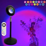 Projetor De Lâmpada Do Pôr Do Sol, Vlog Sunset Projection Lamp Controle Remoto Rainbow Night Light 15 Cores Definindo Luz Led Sol Para Foto