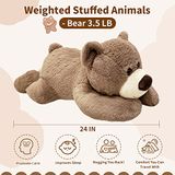 Mewkou 3.5 Lb Peso Animais De Pelúcia Urso, 24 Polegadas Peso