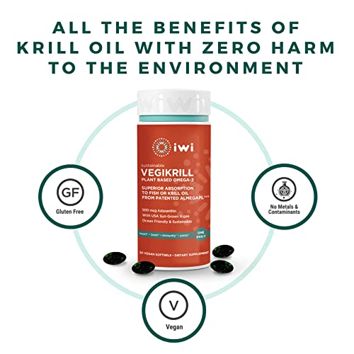Iwi Life Vegikrill Vegan Krill Oil - Algas Omega 3 Supplem