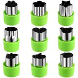 9 Peças Kids Vegetable Cutter Shape Set - Mini Vegetais De Aço Inoxidável, Frutas, Cortador De Biscoitos, Molde Em Forma De Flor De Forma An