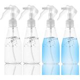 200ml Fine Mist Clear Spray Garrafas 4 Pack Recarregável &amp; Reutilizável Garrafa De Viagem De Plástico Vazio Para Óleos Essenciais, Viagens,