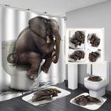 Cortina De Chuveiro Impermeável De Elefante Subaquática 4 Full Bathroo