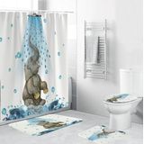 Cortina De Chuveiro Impermeável De Elefante Subaquática 4 Full Bathroo