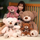 25/35cm Kawaii Teddy Bear Pelúcia Pillow Brinquedos Adorável Bow-knot