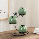 4pcs Iron Art Green Dill Hidroponic Celadon Vase, Pequeno