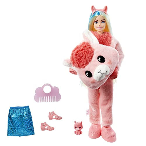 Barbie Cutie Revela Boneca Série Fantasia Com Fantasia De Lhama -plush Costume &amp; 10 Surpresas Incluindo Mini Pet &amp; Mudança De Cor, Presente