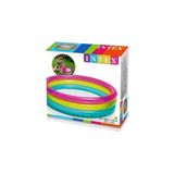 Piscina Com 3 Anéis Arco Íris 63 Litros - Intex