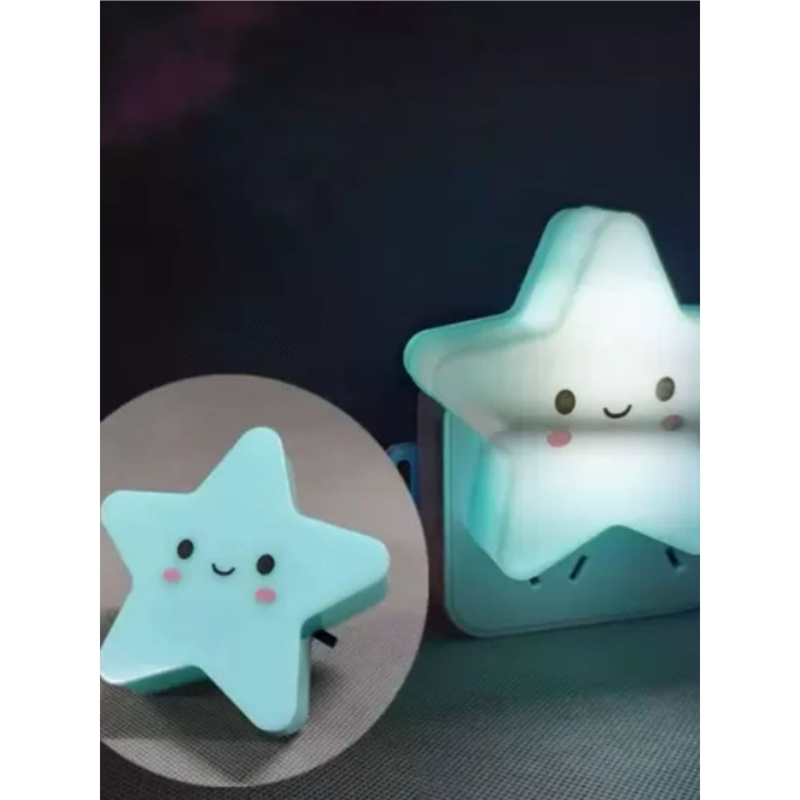 Abajur Luminária De Tomada Infantil De Estrela 8,5cm