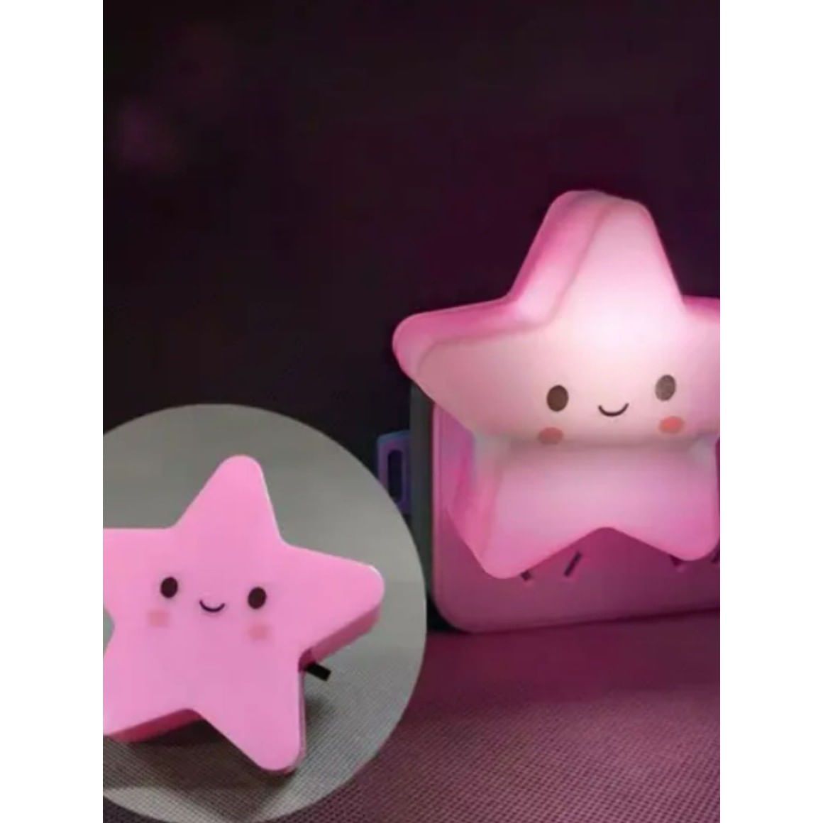 Abajur Luminária De Tomada Infantil De Estrela 8,5cm