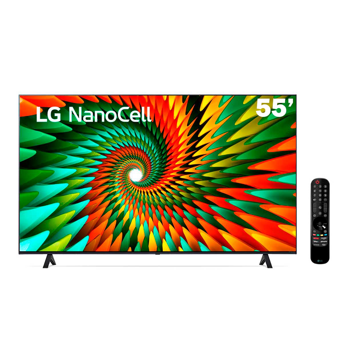 Smart TV 55&quot; 4K LG NanoCell 55NANO77SRA Bluetooth ThinQ AI Alexa Google assistente Airplay 3 HDMI