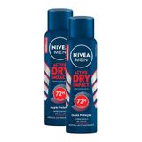 Kit 2 Desodorante Antitranspirante Aerosol Nivea Men Dry Impact 150ml