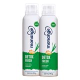 Kit 2 Desodorante Monange Detox Fresh Aerosol Antitranspirante 48h 150ml