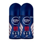 Kit 2x 50ml Desodorante Antitranspirante Roll-on Nivea Men Dry Impact