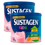 Complemento Alimentar Sustagen Kids Morango Lata 380g | Kit Com Duas Unidades