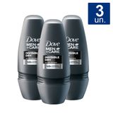 Kit 3x Desodorante Antitranspirante Roll-on Dove Men Care Invisible Dry 5