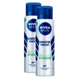 Kit 2 Desodorante Antitranspirante Aerosol Nivea Men Sensitive Protect 150ml