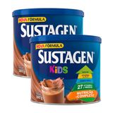 Complemento Alimentar Sustagen Kids Chocolate Lata 380g | Kit Com Duas Unidades