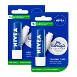 Kit 2 Hidratante Labial Nivea Original Care 4,8g