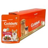 Caixa 20un Ração Úmida Sachê Golden Gourmet Cães Adultos Porte Pequeno Carne 85g