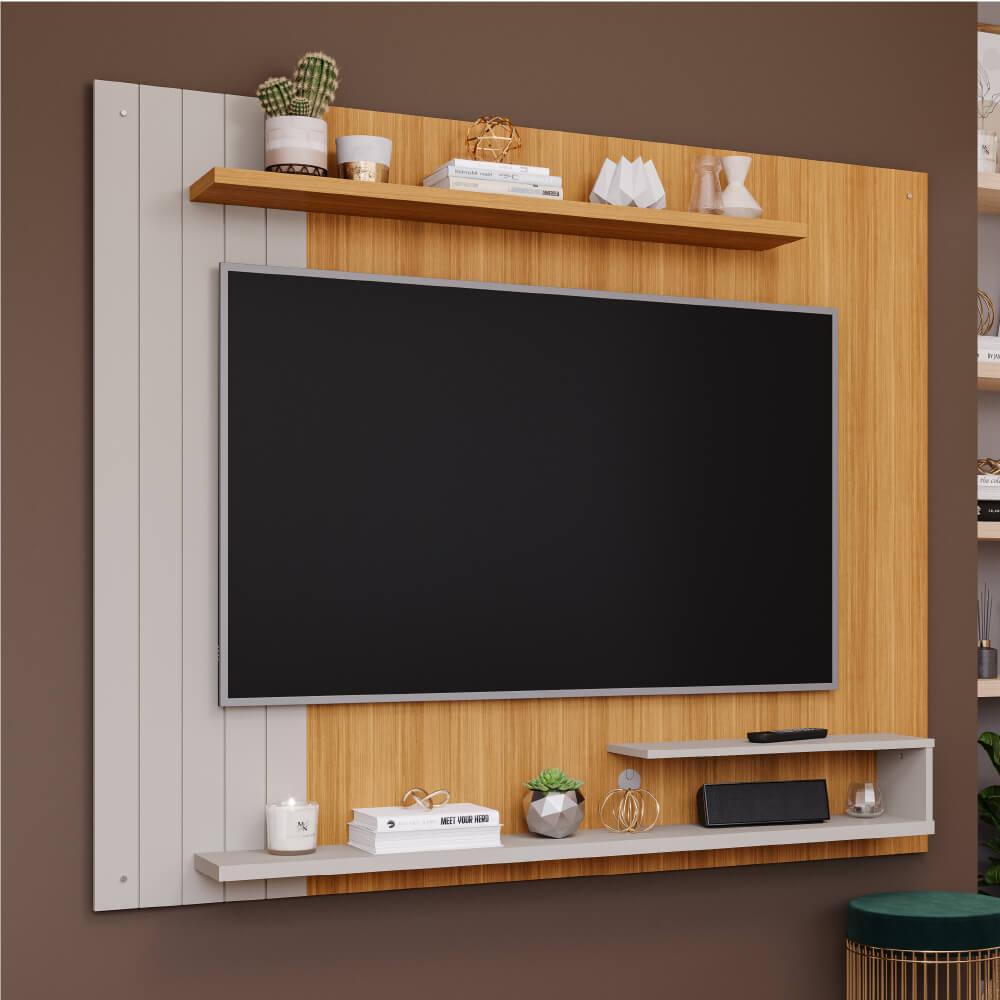 Painel De Parede Floripa Permóbili Para Tv Até 50&#39;&#39; - Nature/off White