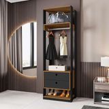 Guarda-roupa Closet Titan 2 Gv Preto E Freijó